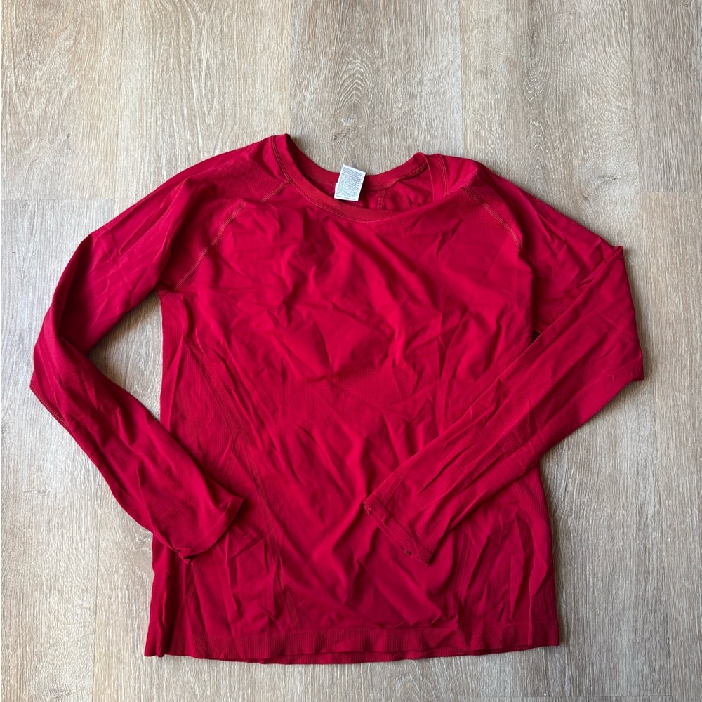 Women's Red Long Sleeve Top